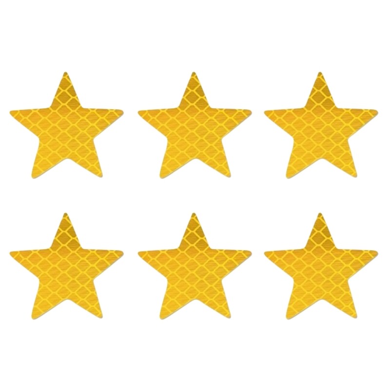 6pcs Reflective Star Decals Warning Tapes for Car Bike Nighttime Safety Stickers