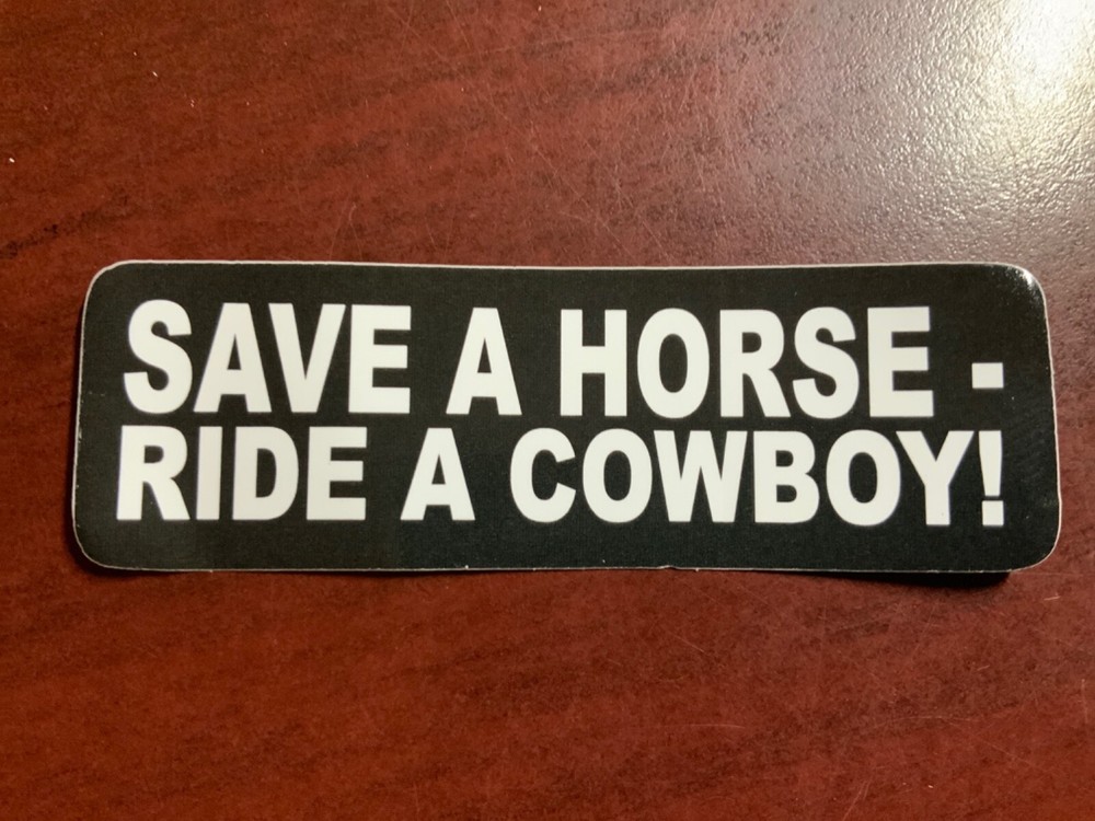 Motorcycle Sticker for Helmets or toolbox #2,442 Save a horse ride a cowboy