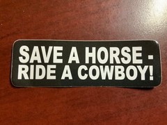Motorcycle Sticker for Helmets or toolbox #2,442 Save a horse ride a cowboy