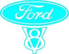 Ford V8 Vintage Old Style Decal 5.6″w x 4.5″h