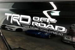 TRD OFF ROAD White Silver Decals Vinyl Stickers Toyota Lettering Trucks