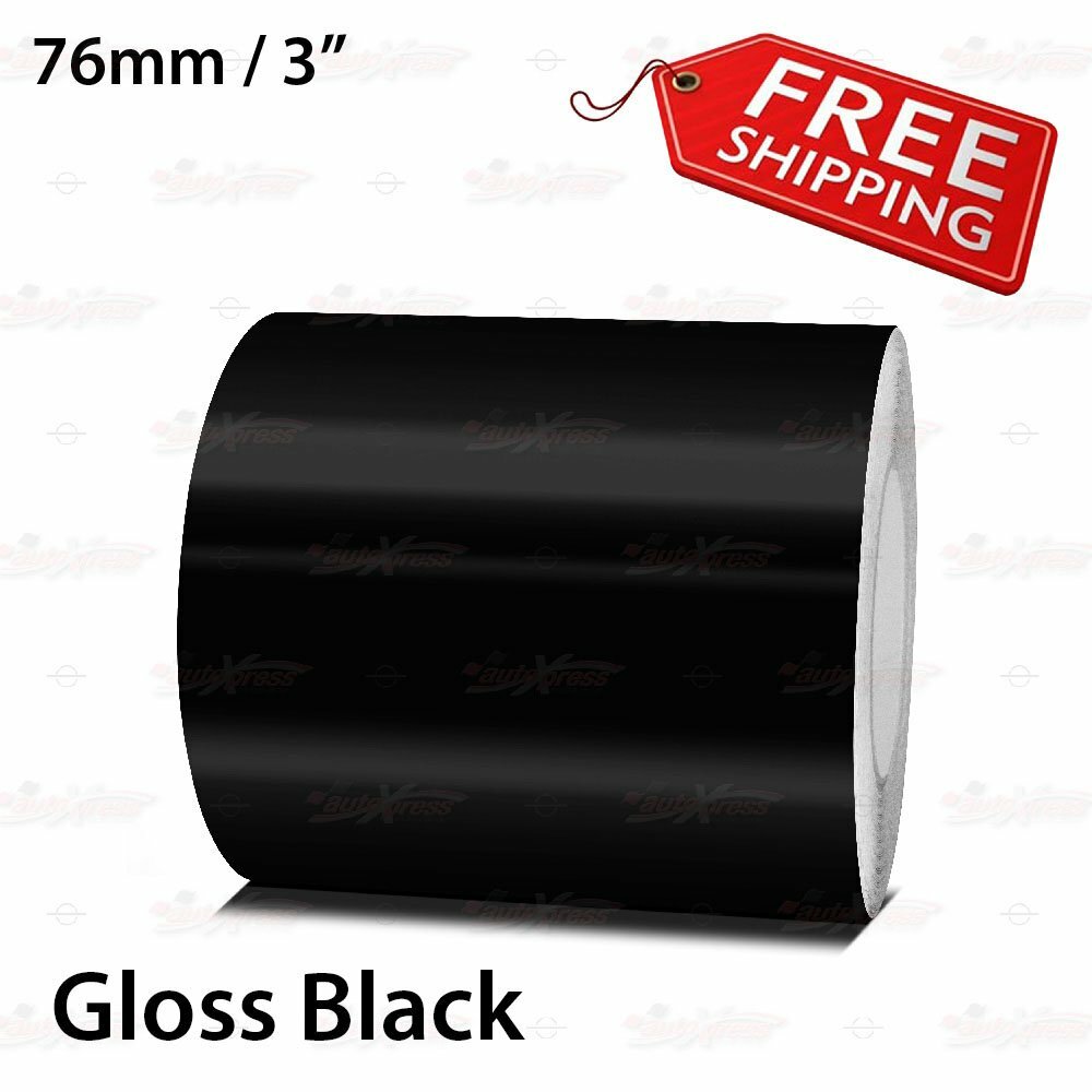 GLOSS BLACK 76mm 3″ Roll PIN STRIPE Car Striping Line TAPE Decal Vinyl Sticker