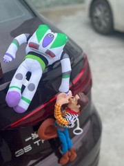 WOW! Toy Story Sheriff Woody help Buzz Outside Car/Motorcycle Hang Doll toy