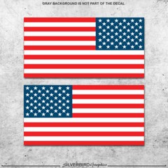 2x Red White and Blue flags sticker patriot America political USA Flag vehicle
