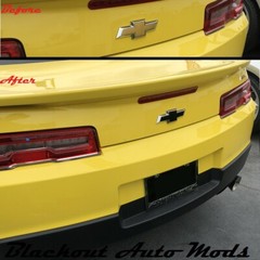 2014 2015 Chevrolet Camaro Bow-Tie Emblem Blackout Decal Set Gloss Black Vinyl