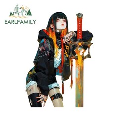 EARLFAMILY 5.1″ Samurai Girl Car Stickers Creative Waterproof VAN SUV JDM Decals