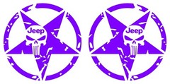 US Army Star Punisher Skull Fits Jeeps L and R Vinyl Decal Many Colors and Sizes