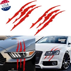 2Pcs Universal Fit Red Monster Claws Scratch Decal Sticker for Ford Chevy Dodge