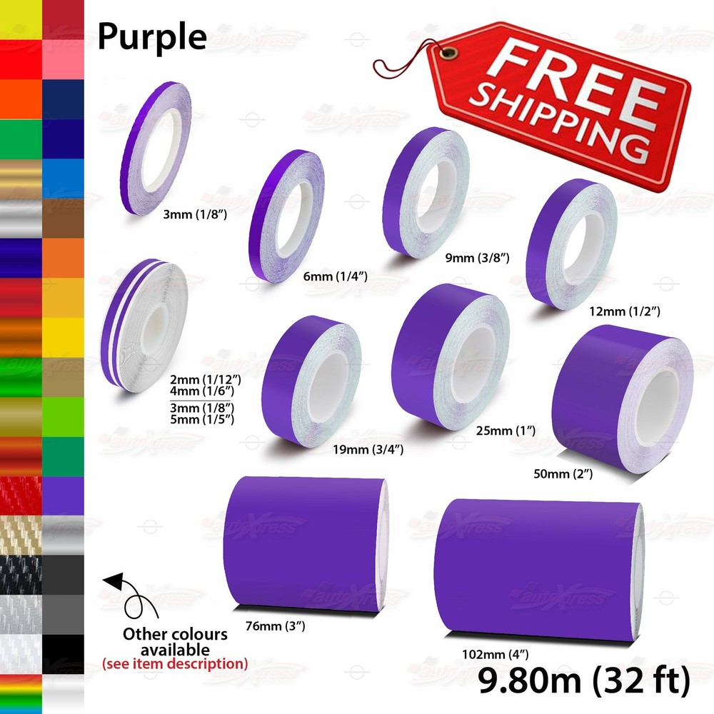 PURPLE Roll PIN STRIPE Streamline PinStriping Trim Line TAPE Decal Vinyl Sticker