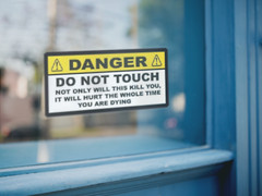 Danger Do Not Touch Bumper Sticker Vinyl Decal Sticker