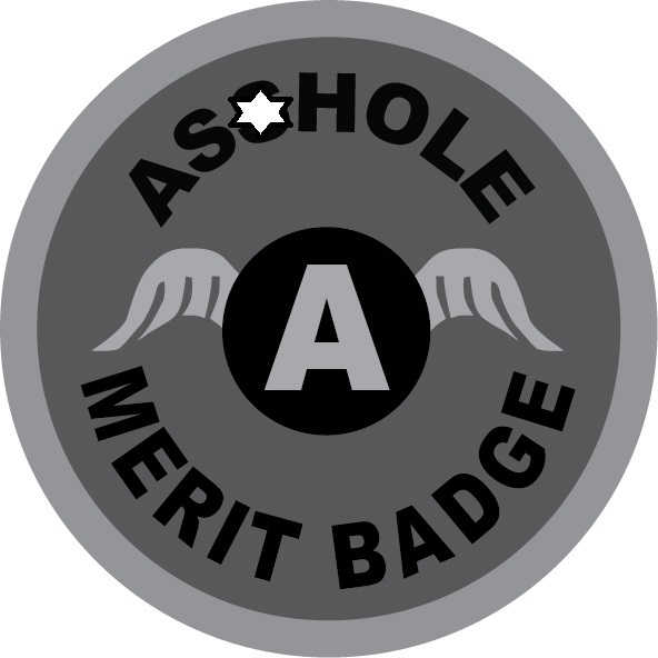 As*hole Merit Badge Decal Repositional Gloss Vinyl sticker 3.5″ Diameter
