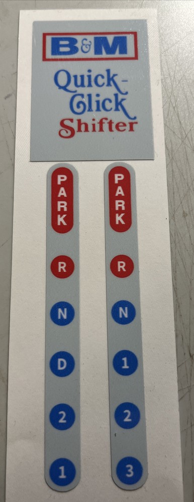 B&M Quick-Click Shifter Decals Red and Blue on Gray Set 3
