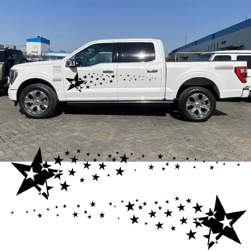 2Pcs Star Decal Car Side Body Graphics Vinyl Decoration Stickers Truck Pickup