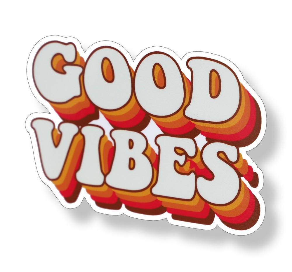 70’s Good Vibes Sticker Groovy Retro Laptop Cup Car Vehicle Window Bumper Decal