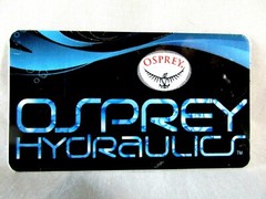 Osprey Hydraulics Sticker Decal Label 3″ Wide X 1.75″Tall Black & Blue