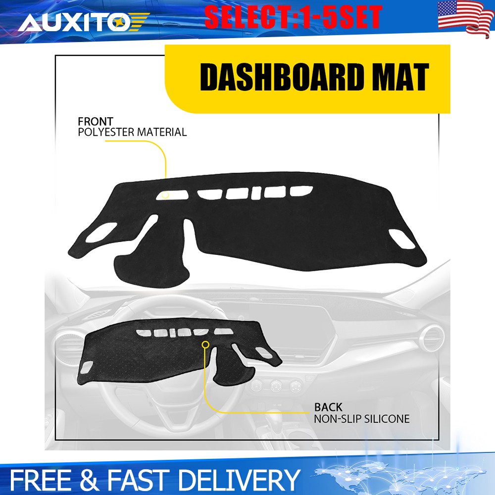 Black Dash Mat Dashboard Cover Pad For Chevy Trax 24 25 Interior Anti-Glare 1-5X