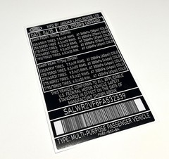 Automobile VIN ID Label Replacement Sticker – Car Identification Decal Set of 4