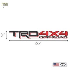 2X GOLD HOOK TRD 4×4 Off Road decals for Tacoma Toyota, Matte Finish