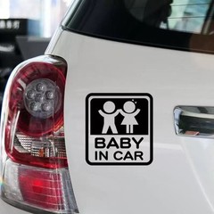 1PCS Car Exterior Baby Warning Sticker Waterproof Self-Adhesive Paper Black