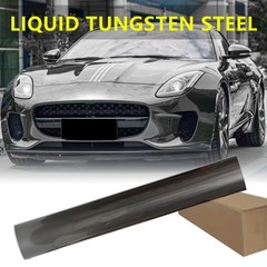 Liquid Metal Tungsten Gray 5FTx50FT PET Vinyl Wrap Self-Adhesive Air Release