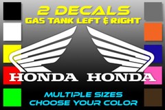 HONDA MOTORCYCLE GAS TANK LEFT & RIGHT STICKERS 2 DECALS