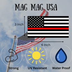 Thin Red Line American Flag Heavy Duty Magnet Black and Blue 3″x6″ Cars Trucks