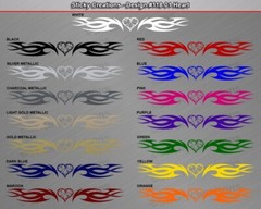 118-01 HEART Decal Sticker Windshield Window Vinyl Banner Graphic Love Heart Car