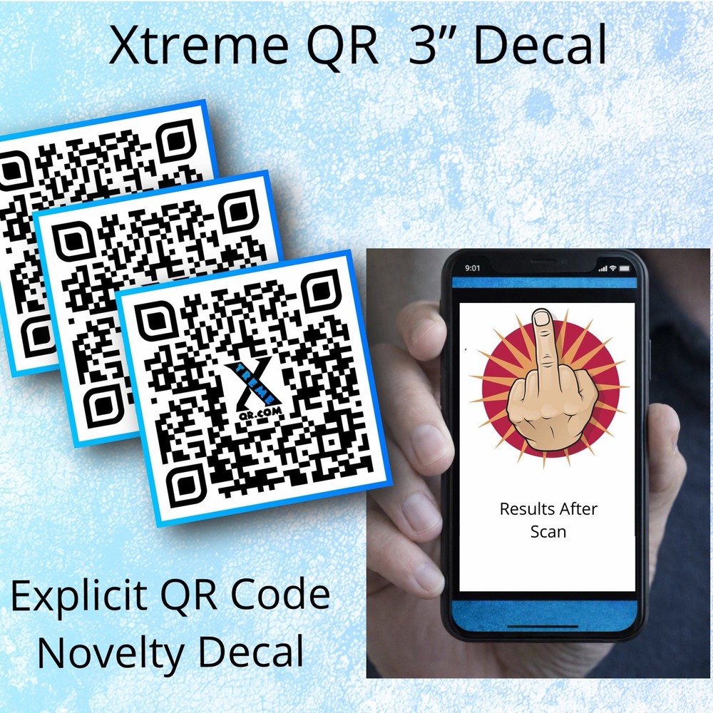Funny Prank QR Code Decal! 3 Inch UV Decal Sticker | 5 Pack