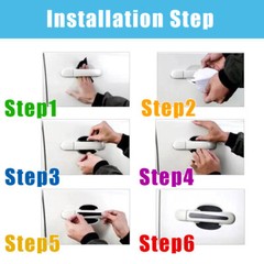 8PCS Car Door Handle Bowl Protector Cover Anti Scratch Sticker Accessories Trims