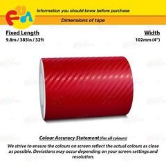 CARBON FIBER RED 4″ 102mm PIN STRIPE Car Model Streamline TAPE Vinyl Sticker