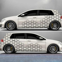 Honeycomb Hexagon Car Graphics Side Stickers Body Side Waist Line Sport Decals