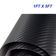 Twill-Weave Cast 3D Dry Black Carbon Fiber Vinyl Matte Car Wrap Self Adhesive