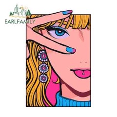 EARLFAMILY 5.1″ Beautiful Girl Eye Strip Car Stickers Graphics Creative Decals
