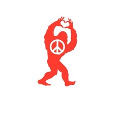 Bigfoot peace love Vinyl Decal for Vehicle Windows Laptops any smooth surface