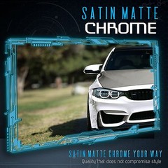Satin Matte Chrome High Metallic Vinyl Film Wrap Sticker Bubble Free Air SILVER