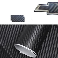 XYC Compatible with Chevrolet 2 pcs Carbon Fiber for Chevy Bowtie Black