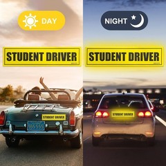 3-Piece Reflective Student Driver Magnets – Strong Adhesion for Safe Driving