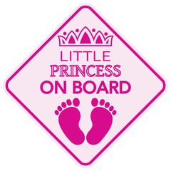 MAGNET REFLECTIVE LITTLE PRINCESS ON BOARD BABY CHILD CAR USA BUY 2GET 1 FREE