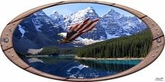 Mountain Eagle oval decal Camper RV motor home mural graphic