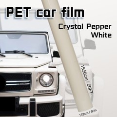 5FTx50FT PET Crystal Pepper White Vinyl Wrap Self-Adhesive Air Release US Stock