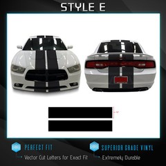 For 2010-2014 Charger Full Body Rally Racing Stripes Graphic Decal – Matte Vinyl