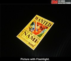 Reflective ONE PIECE Anime NAMI WANTED JDM Car Sticker #O03