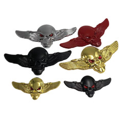 Metal 3D Skull Angle Wing Emblem Rear Trunk Badge Decal Side Door Body Sticker