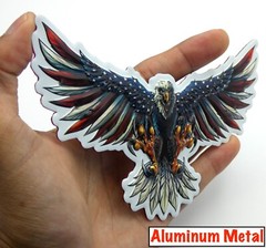 ALUMINUM Eagle Stickers VETERAN Military Decals Motorcycle, Car Emblem 6″ x 3″