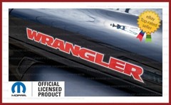 (2x) 2007 – 2018 Jeep WRANGLER Hood Decals Graphics Stickers JK Black Red FJ6D1