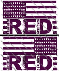 R.E.D.,Remember Everyone Deployed,Left Right,Support Our Troops,Flag,Vinyl Decal