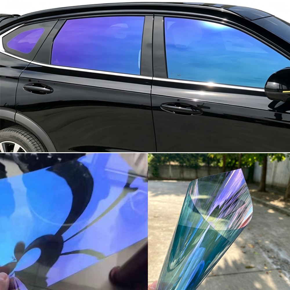 60%VLT Blue Chameleon Auto Solar Tint Film 20”x118” Car Side Window Glass Film