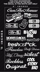 JDM Sticker Pack Low Vinyl Cut Decals, 19 Stickers Choose Color XH