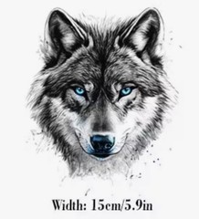 WOLF DOG HUSKY HEAD LED AQUA BLUE EYES 6” INCH UV Resistant Vinyl Sticker Decal