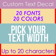 Custom Your Text Decal Name Vinyl Sticker Personalized Lettering Choose Width